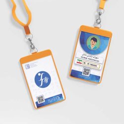 Vertical Id Card with Holder Mockup